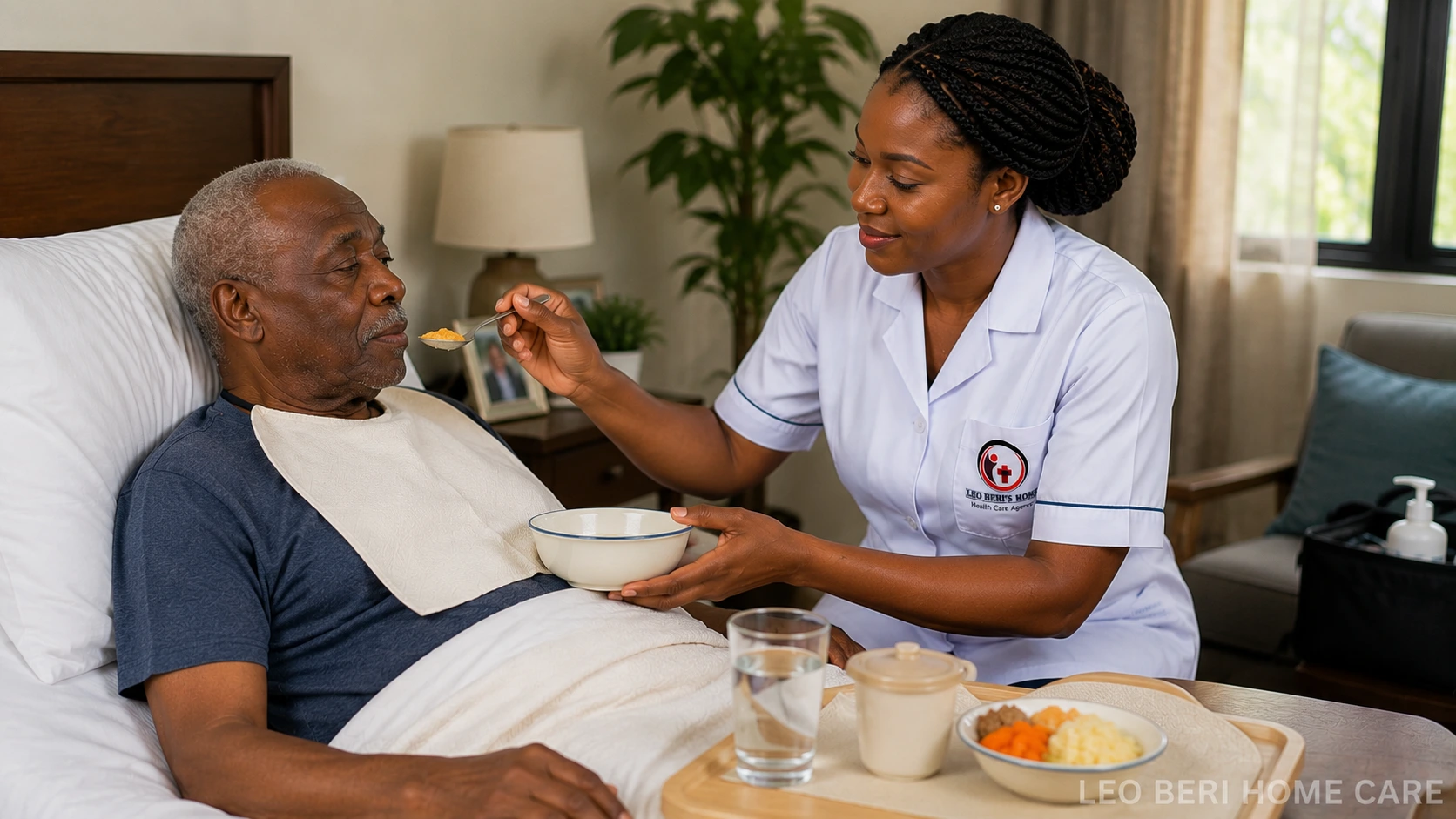 how to feed a bedridden patient safely