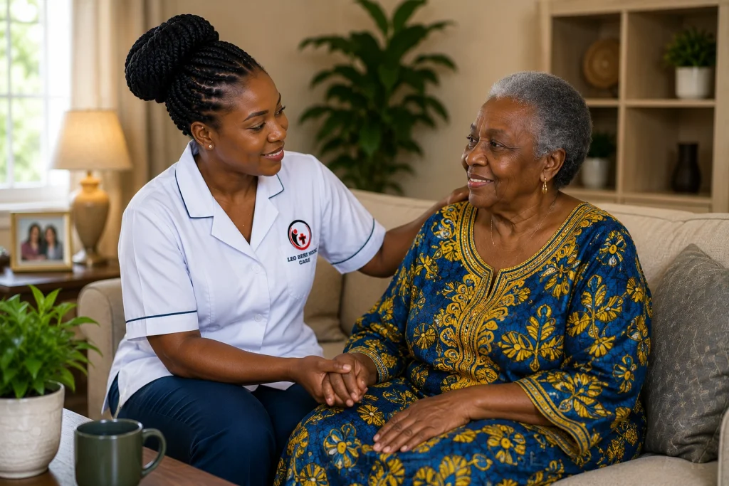 Caregiver in Yaoundé providing elderly home care